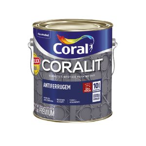 Esmalte Sintético Coralit Antiferrugem Cinza 0,9L Coral