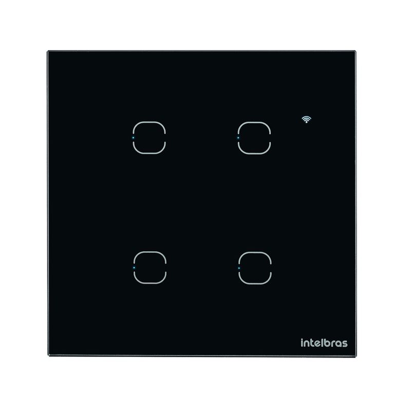Interruptor-Touch-Smart-Wi-Fi-EWS-1004-Preto-Intelbras