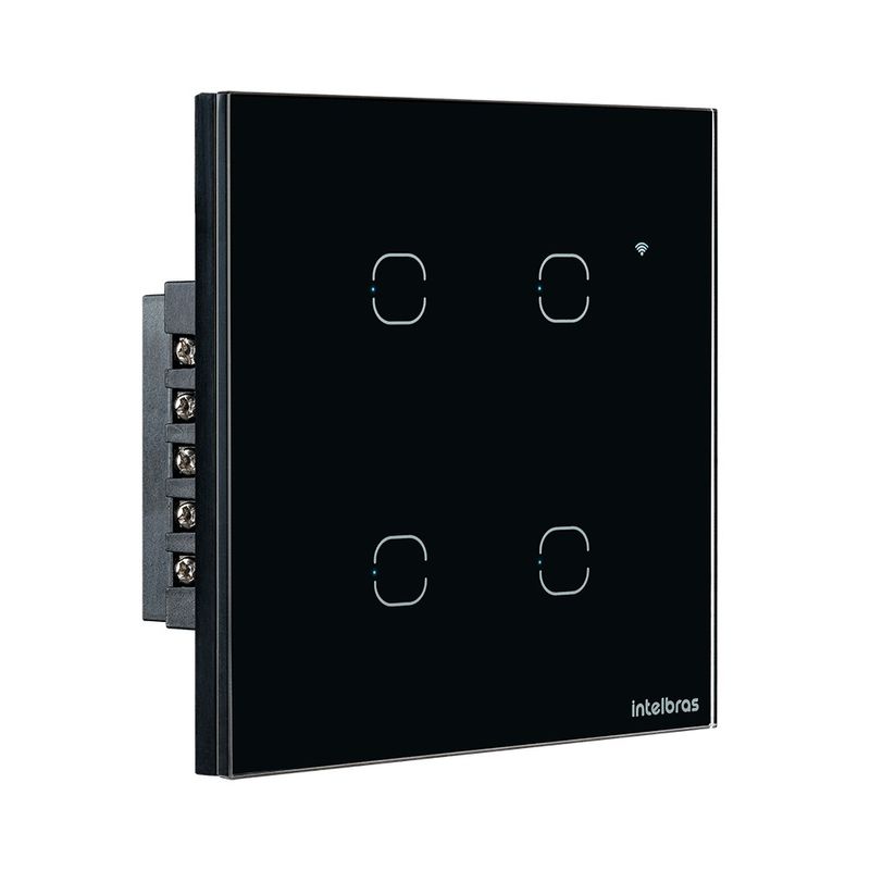 Interruptor-Touch-Smart-Wi-Fi-EWS-1004-Preto-Intelbras