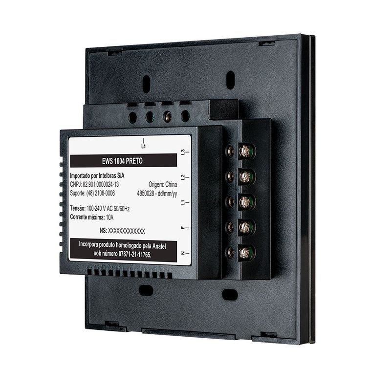 Interruptor-Touch-Smart-Wi-Fi-EWS-1004-Preto-Intelbras