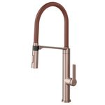 Misturador-Monocomando-DOC-Cobre-Escovado-com-Mangueira-cor-Corten-Docol