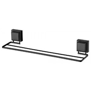 Toalheiro Duplo 45cm com Ventosas Preto Future