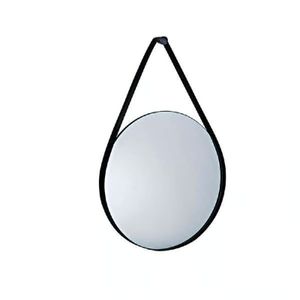 Espelho Redondo Com Alça Ecológica Preta 50cm Mglass