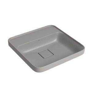 Cuba de Sobrepor Quadrada 40cm com Mesa Slim Soft Antracite Deca