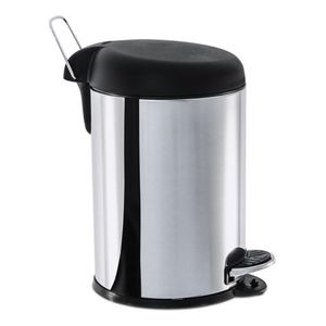 Lixeira 6L Inox com Pedal + Tampa Preta Brinox