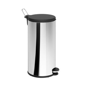 Lixeira 20L Inox com Pedal + Tampa Preta Brinox