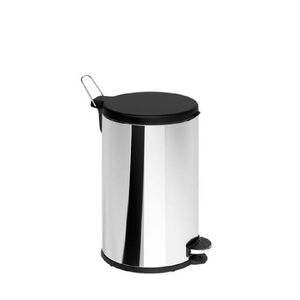 Lixeira 15L Inox com Pedal + Tampa Preta Brinox