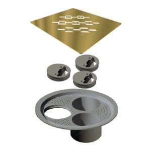Grelha Quadrada para Caixa Sifonada 15x15cm Gold Linear Elleve