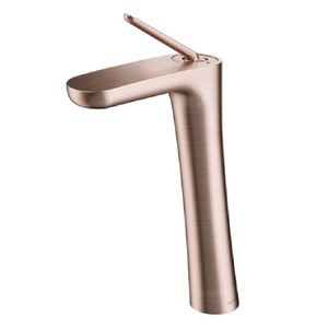 Misturador Monocomando para Lavatório de Mesa Bica Alta Docolkaila Cobre Escovado Docol