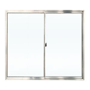 Janela de Correr 100x100cm Natural com 2 Folhas Vidro Liso Líder Esquadria