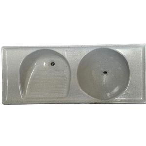 Tanque Duplo 120x50cm Especial Cinza Fort Mármore