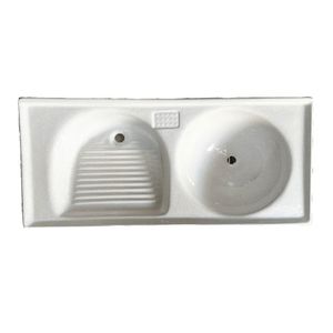 Tanque Duplo 120x50cm Especial Branco Fort Mármore