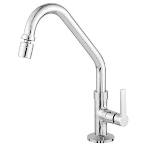 Torneira De Mesa Para Cozinha Com Arejador Cristal Cromada Imperatriz