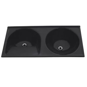Tanque Duplo Premium 112x53cm Preto Absoluto Decoralita