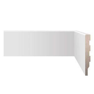 Rodapé 10x240cm Fit Branco Liso Poliestireno Biancogres