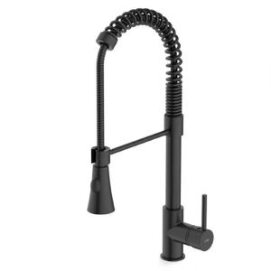 Misturador Monocomando de Mesa para Cozinha com Bica Móvel Gourmet Preto Matte Roca