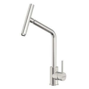 Misturador Monocomando Versa em Aço Inox com Bica Articulada Tramontina
