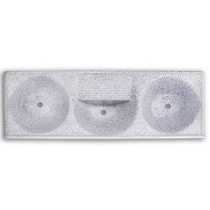 Tanque Triplo 155x55cm Classic Cinza Granitado Fort Mármore