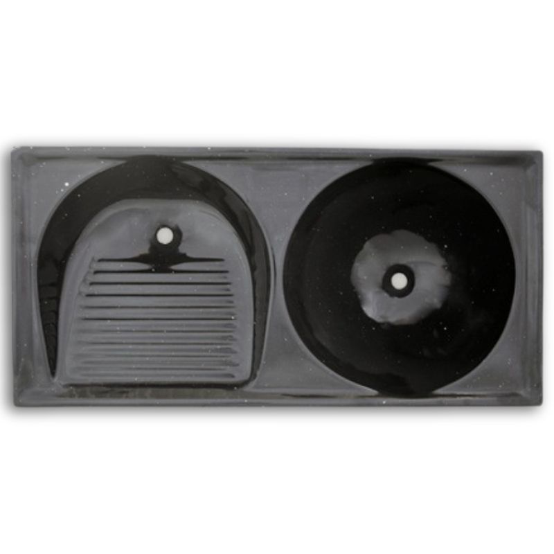 Tanque-Duplo-100x50cm-Classic-Grafite-Granitado-Fort-Marmore