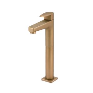 Torneira para Lavatório de Mesa Bica Alta Led Dourado Fosco Perflex