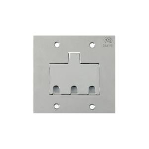 Placa Piso Inox 4x4 com 2 Terminais RJ45 Olivo