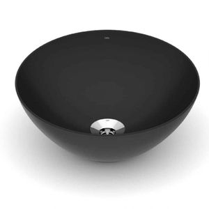 Cuba de Apoio 35x35cm Design Sem Mesa Black Matte Celite