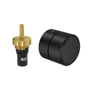 Acabamento para Registro de Pressão 1/2" e 3/4" Com Mecanismo 1/2 Volta Redondo Black Matte Deca