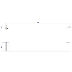 Porta Toalha 60cm Deca Versa Black Matte Black Matte