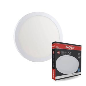Painel Led Sobrepor Redondo 24w 6500k Branco Avant