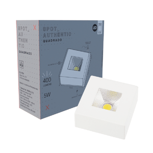 Spot Led Avant Authentic Sobrepor Quadrado 5w Branco Fosco 6500k Biv