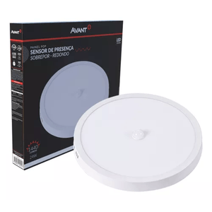 Painel Led Pop Sensor 28cm 24w 6500k Sob Redondo Br Avant
