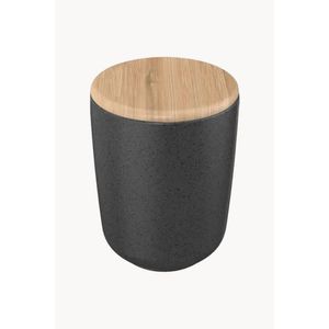 Porta Algodão com Tampa Osaka Preto Marmorizado Martiplast - OU
