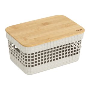 Cesto Organizador 2.5L com Tampa de Bambu Martiplast - OU