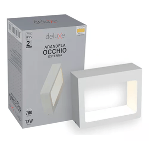 Arandela de Parede LED 12W Occhio Quadrado Externo 2700K Bivolt  Alumínio Branco Avant