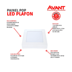 Painel Led Pop Sobrepor Quadrado 12w Branco 6500k Bivolt  Avant -1-.png