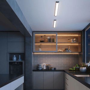 Luminária Led Elegance Fit Preta Sobrepor 36W 100cm Luz Branca Avant