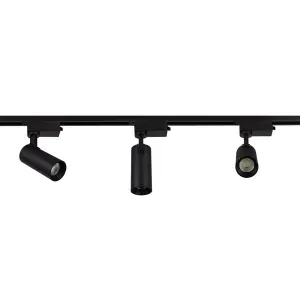 Kit Trilho Alumínio Preto com 3 Spots LED 30W 6300 Lúmens Luz Amarela Blumenau