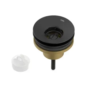 Válvula De Escoamento Universal Para Lavatório 7/8 Com Tampa Plástica Preto Mate Celite