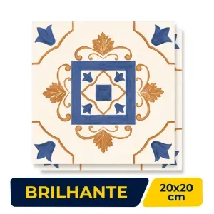 Porcelanato Tipo A Brilhante 20x20cm Ceusa Peça Italian Days Ceusa