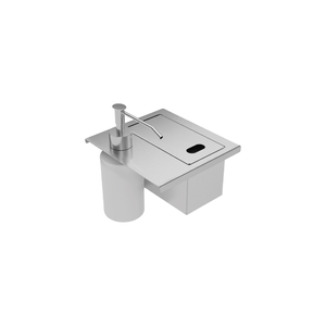 Porta Esponja com Tampa e Dosador de Sabão Líquido em Aço Inox para Canal Organizador Tramontina